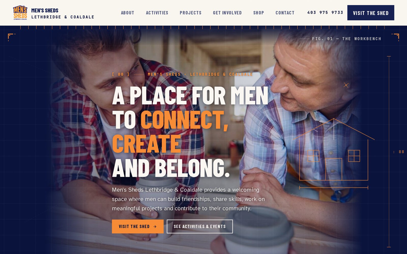 Men's Sheds Lethbridge & Coaldale website homepage